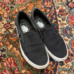 Vans Classic Slip On Shoes Herringbone, Size 7